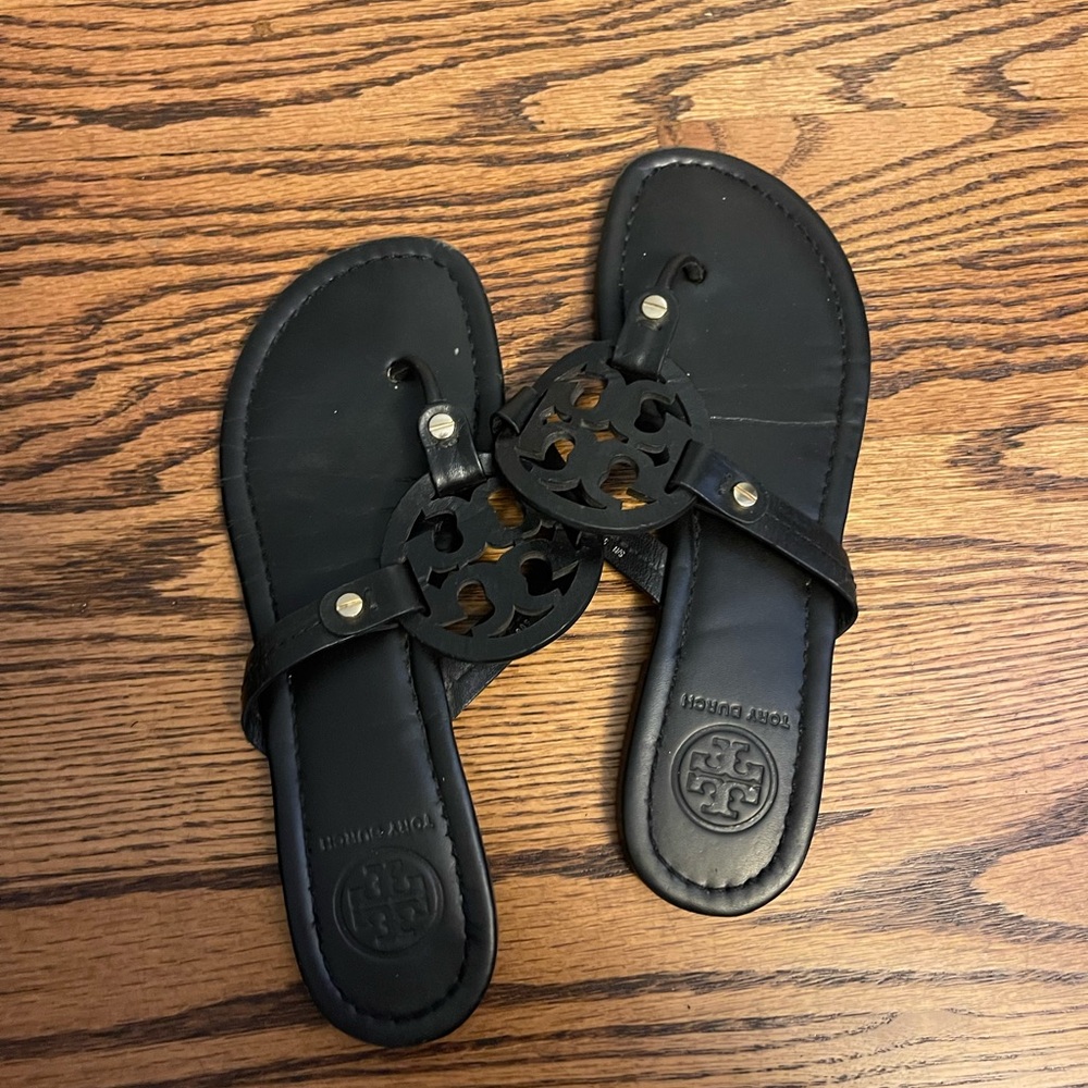 Tory Burch Black Leather Sandals